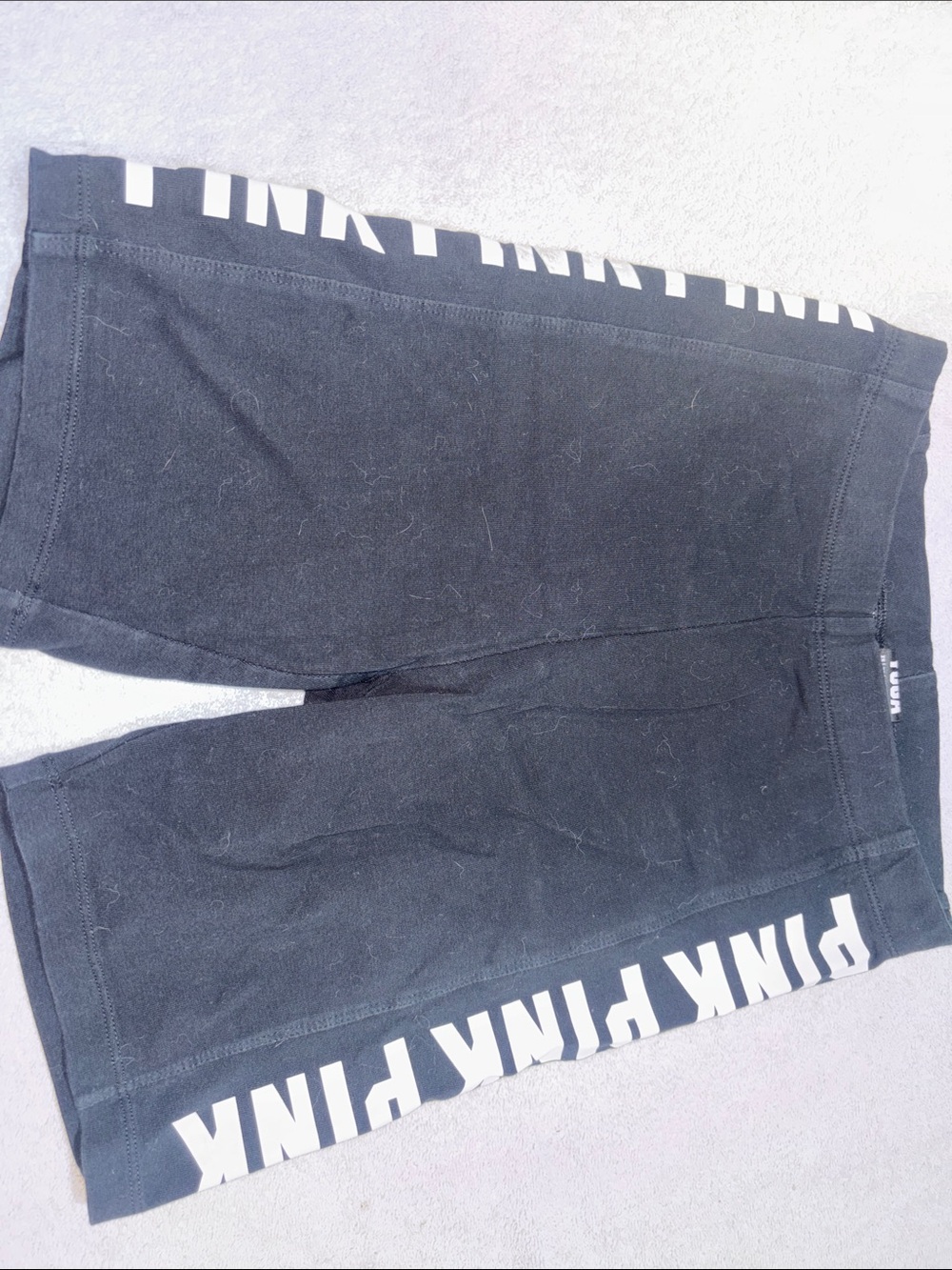 PINK Victoria's Secret Black Athletic Logo Bike Shorts